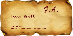 Fodor Anett névjegykártya