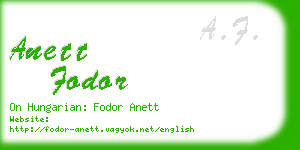 anett fodor business card